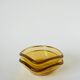 Pair of storage compartments in yellow colored glass, in the style of Murano, 1970