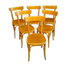 Chaises de Bistro italiennes hêtre, ensemble de six, des années 1940