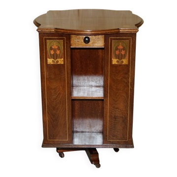 Table-Bibliothèque Art Nouveau Antique Tournante Style Liberty