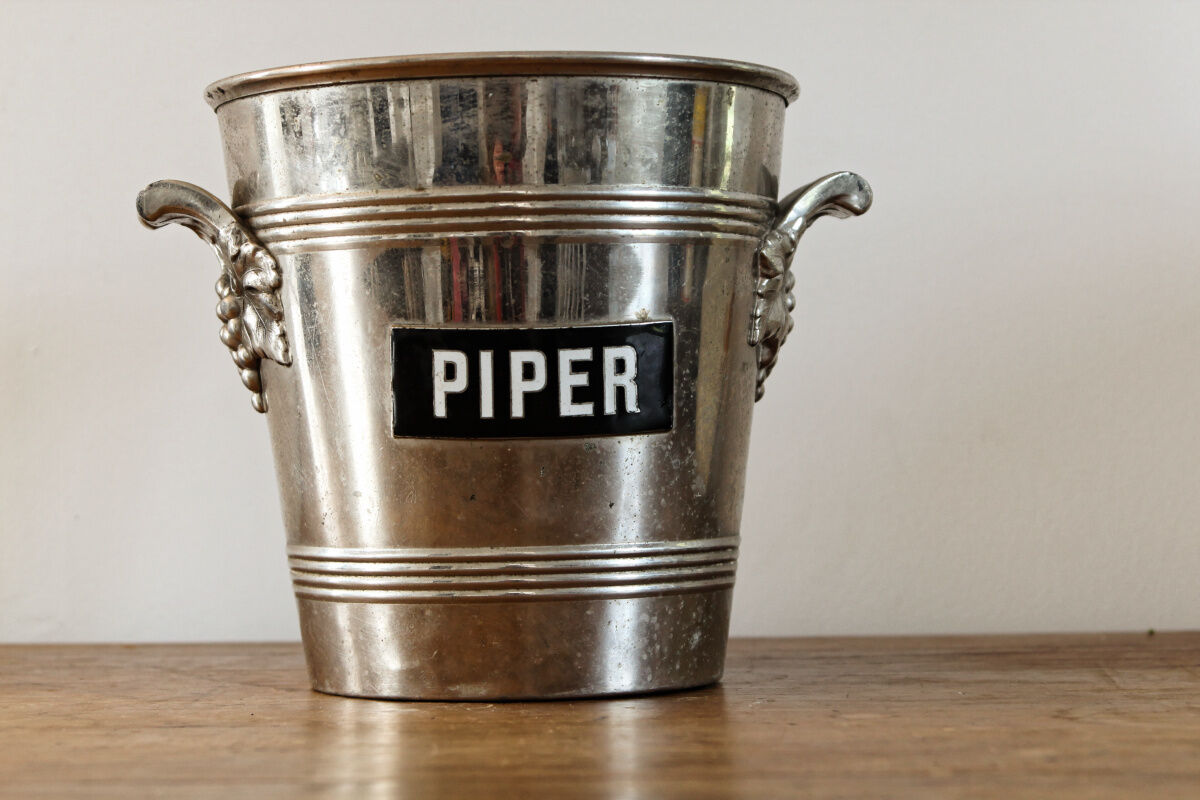Piper Heidsieck champagne bucket – Silver metal