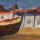 Swedish Oil on Canvas – “Boat” by Thord Leonard – Vintage & Framed
