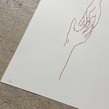 Art print "Hands" by Iosephine Prints - red