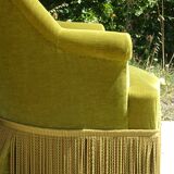 Fauteuils crapauds en velours vert, les 2