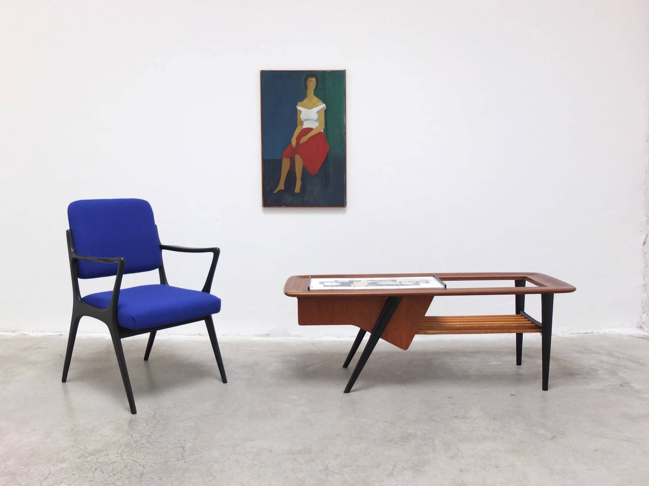 Decorative coffee table with bar by Alfred Hendrickx for Belform, 1950s