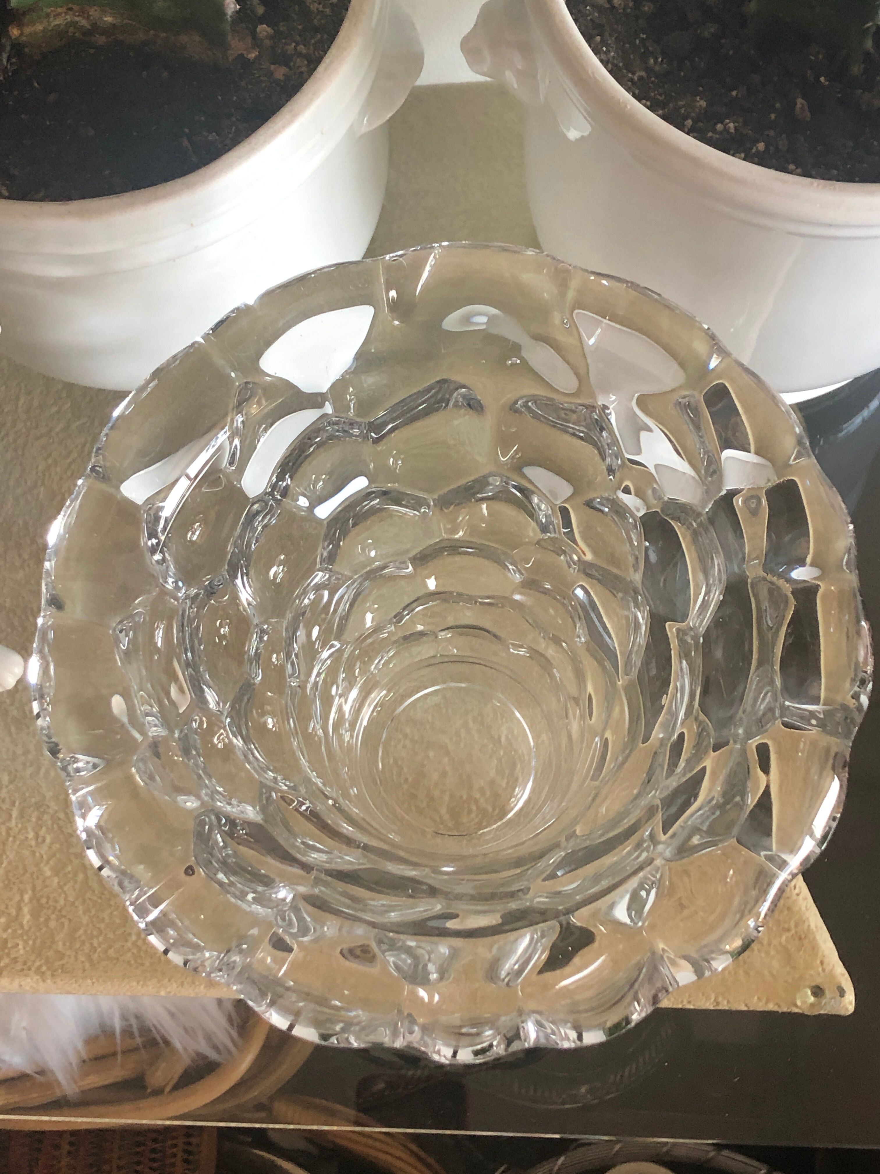 Crystal vase honeycomb Art Deco years 30/40
