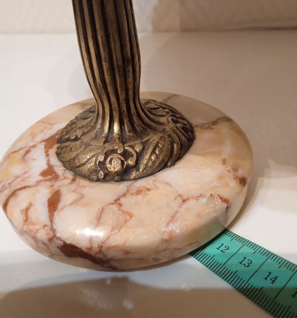 Copper and marble standing cup