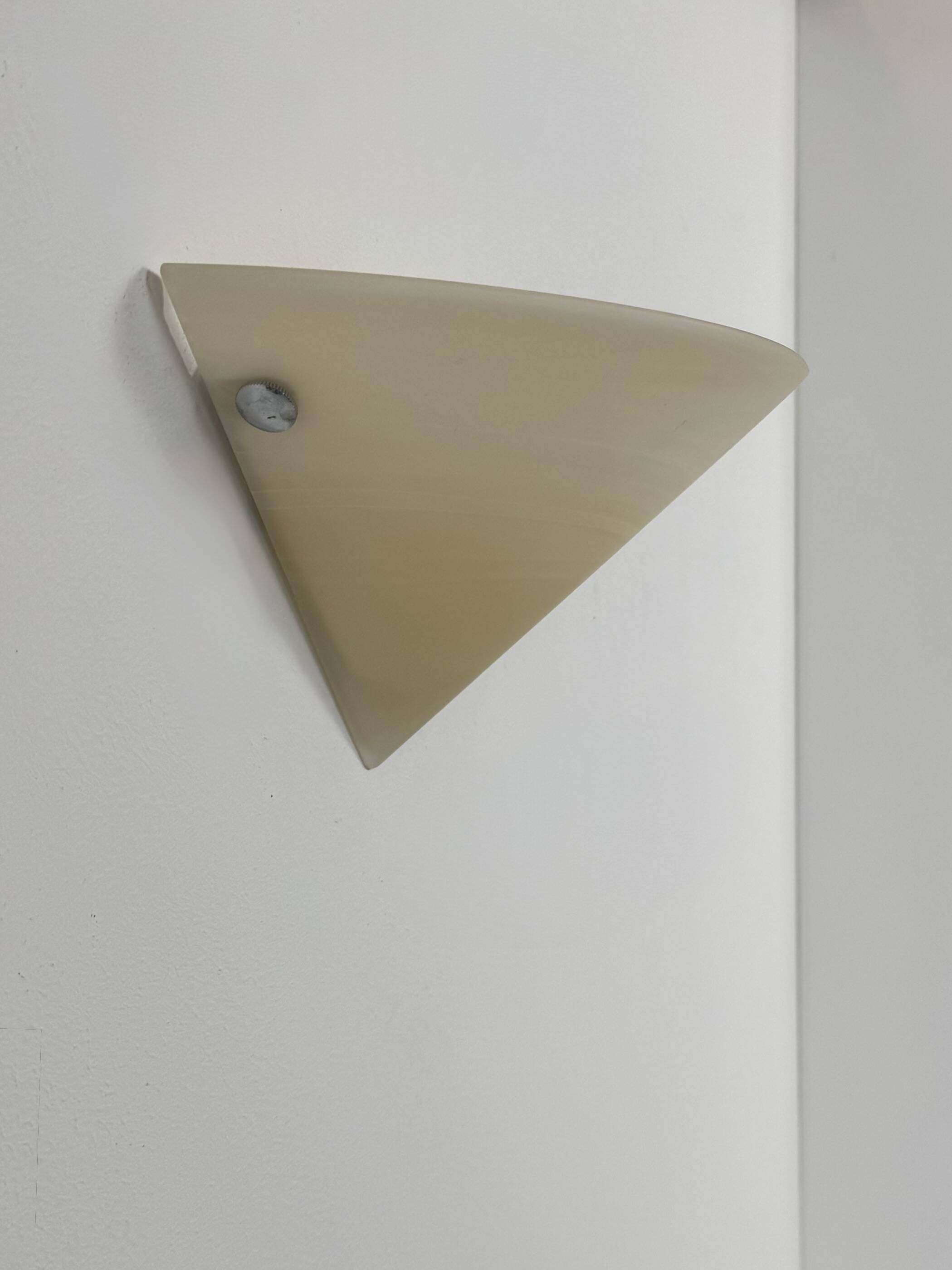 Vintage wall light, chrome and frosted glass, France, 1980.