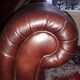 Napoleon III style leather armchair pair