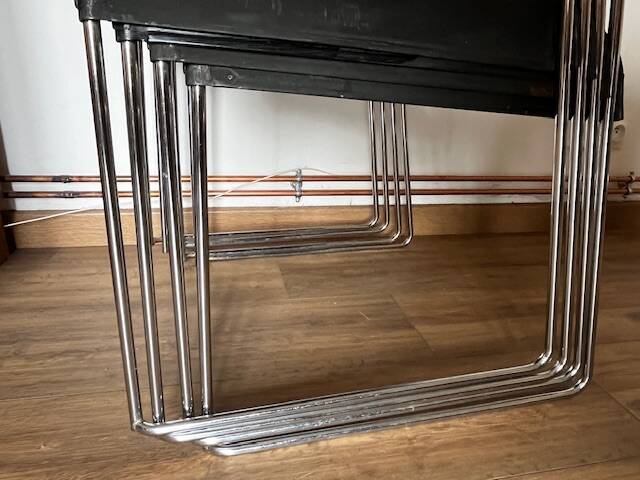 Set of 4 Black Omstak Chairs by Rodney Kinsman for Bieffeplast