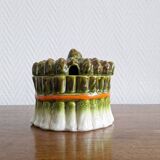Vintage asparagus tableware sauce container, Italian majolica