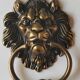 Heurtoir/Marteau de porte Tête de Lion Antique, à patine bronze Antique 16 x 12 cm