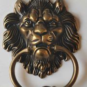 Antique Lion Head Door Knocker/Knocker, with Antique Bronze Patina 16 x 12 cm