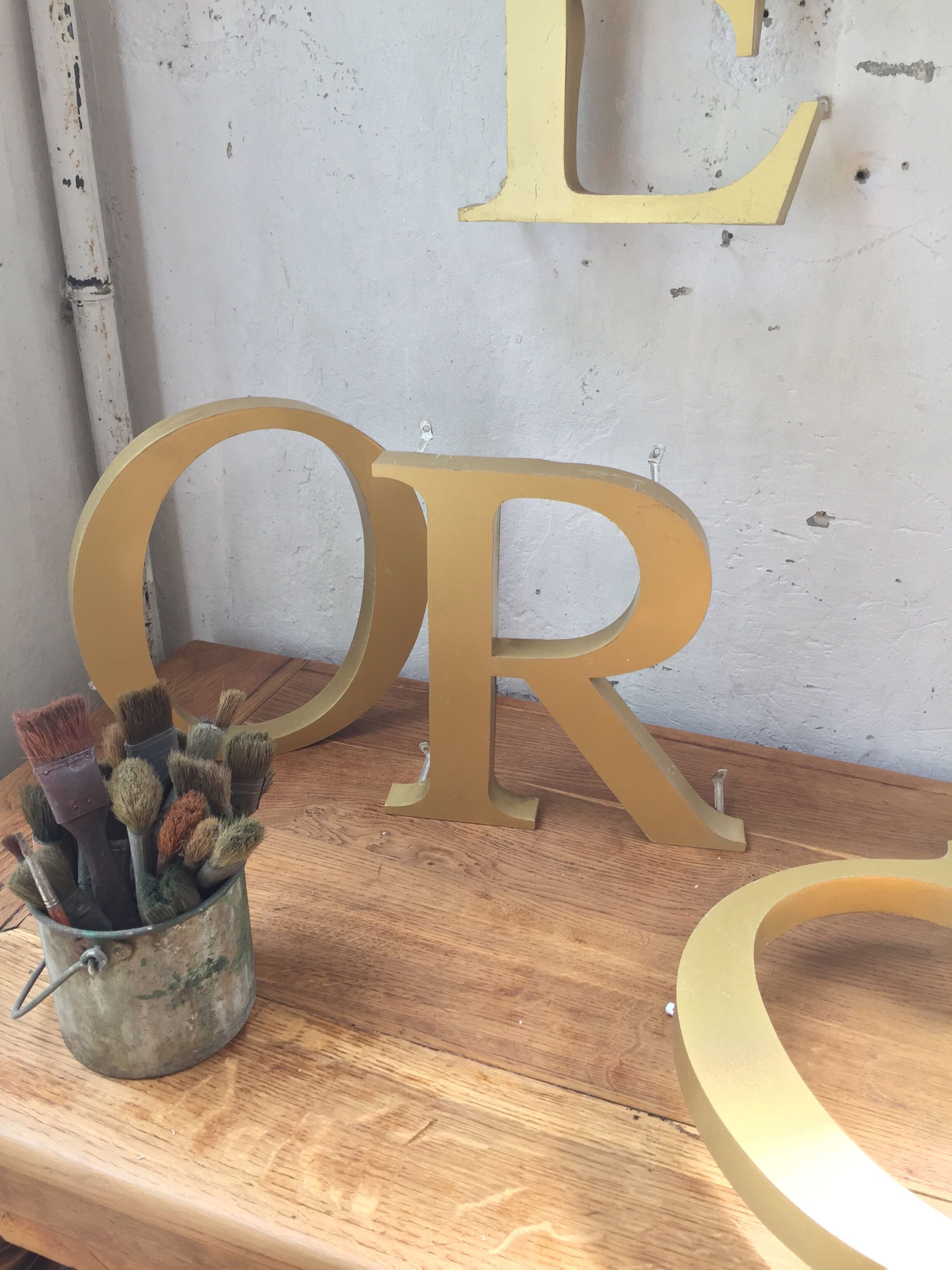 Letter signs vintage gold old