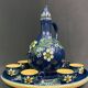 Alsace terracotta liqueur service carafe tray 6 glasses