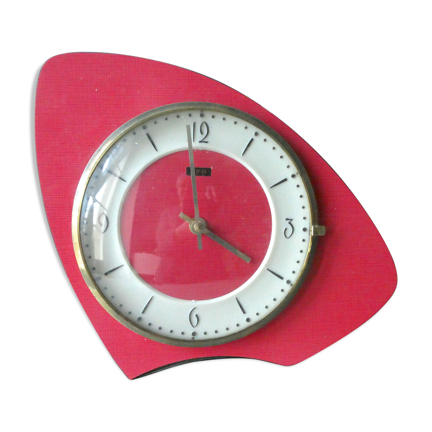 Pendulum wall clock FFR in formica red of the 1960s