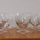 Set of 8 old glasses on base with chiseled decor