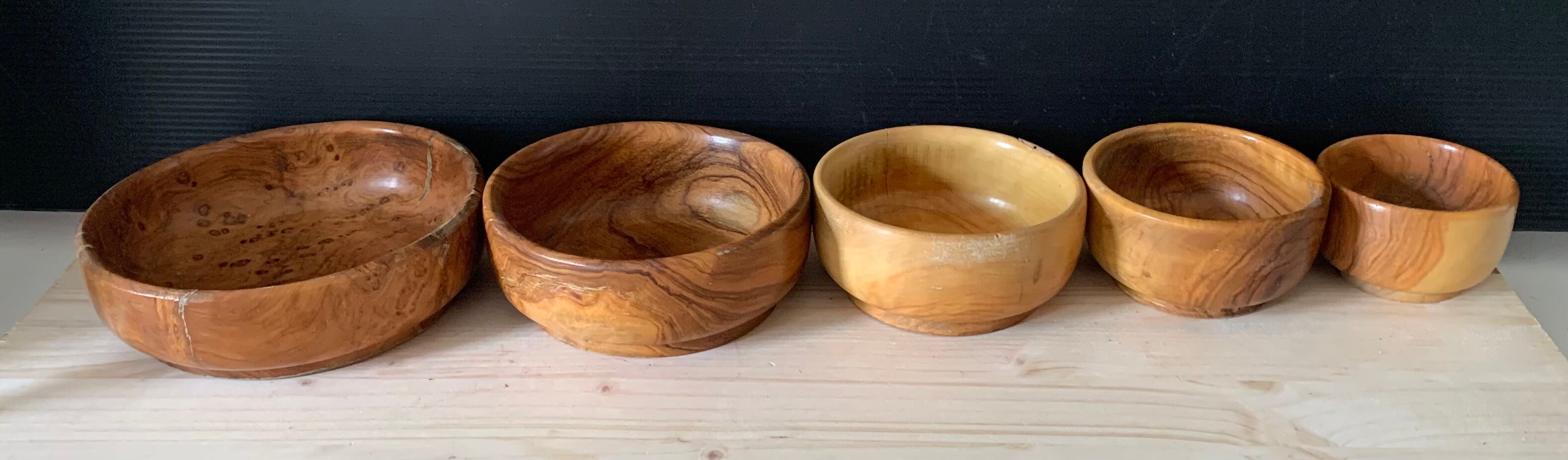 Set of wooden bowls