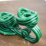 Green ceramic Vallauris Bougeoir