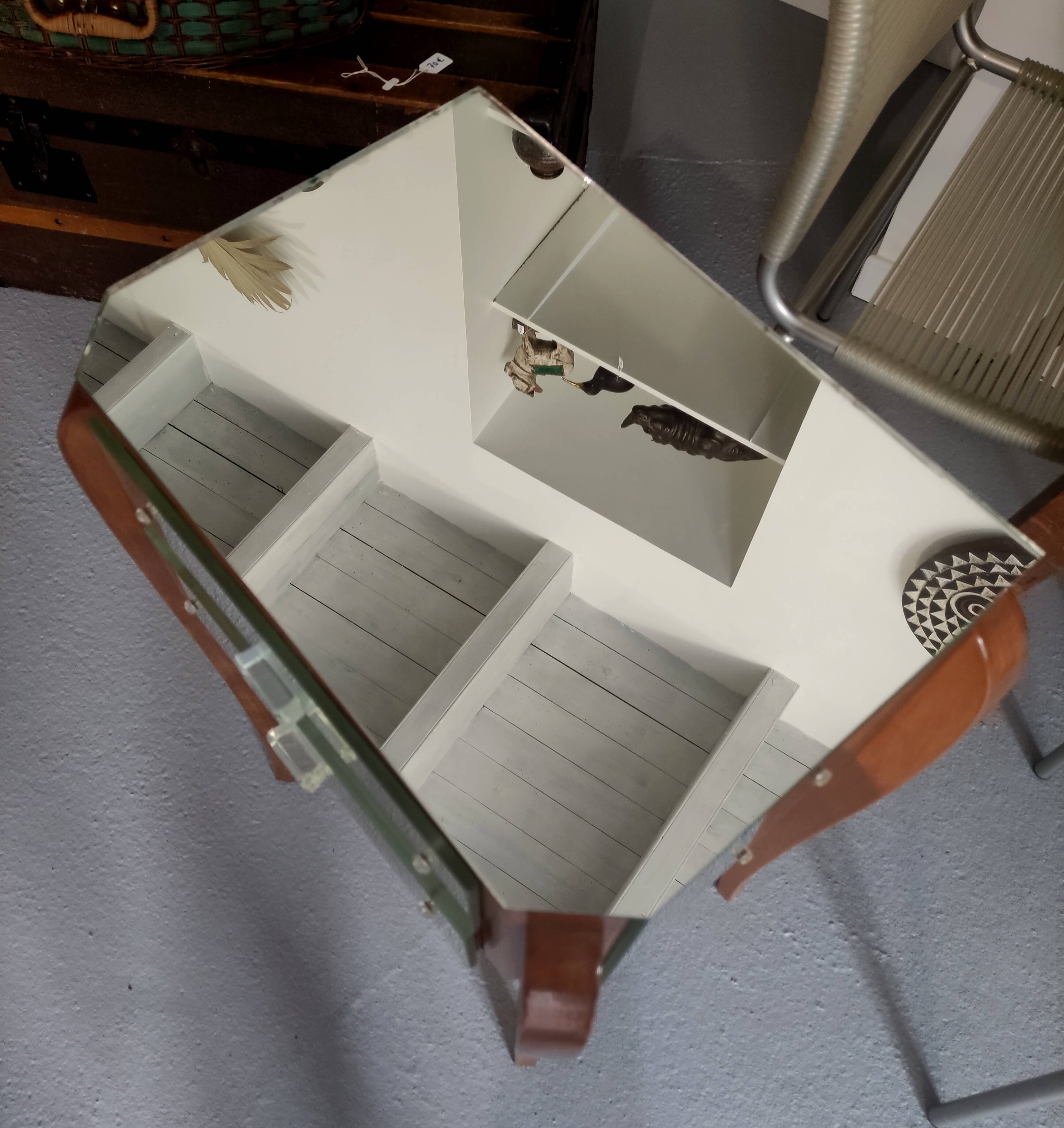 Art Deco mirrored bedside table