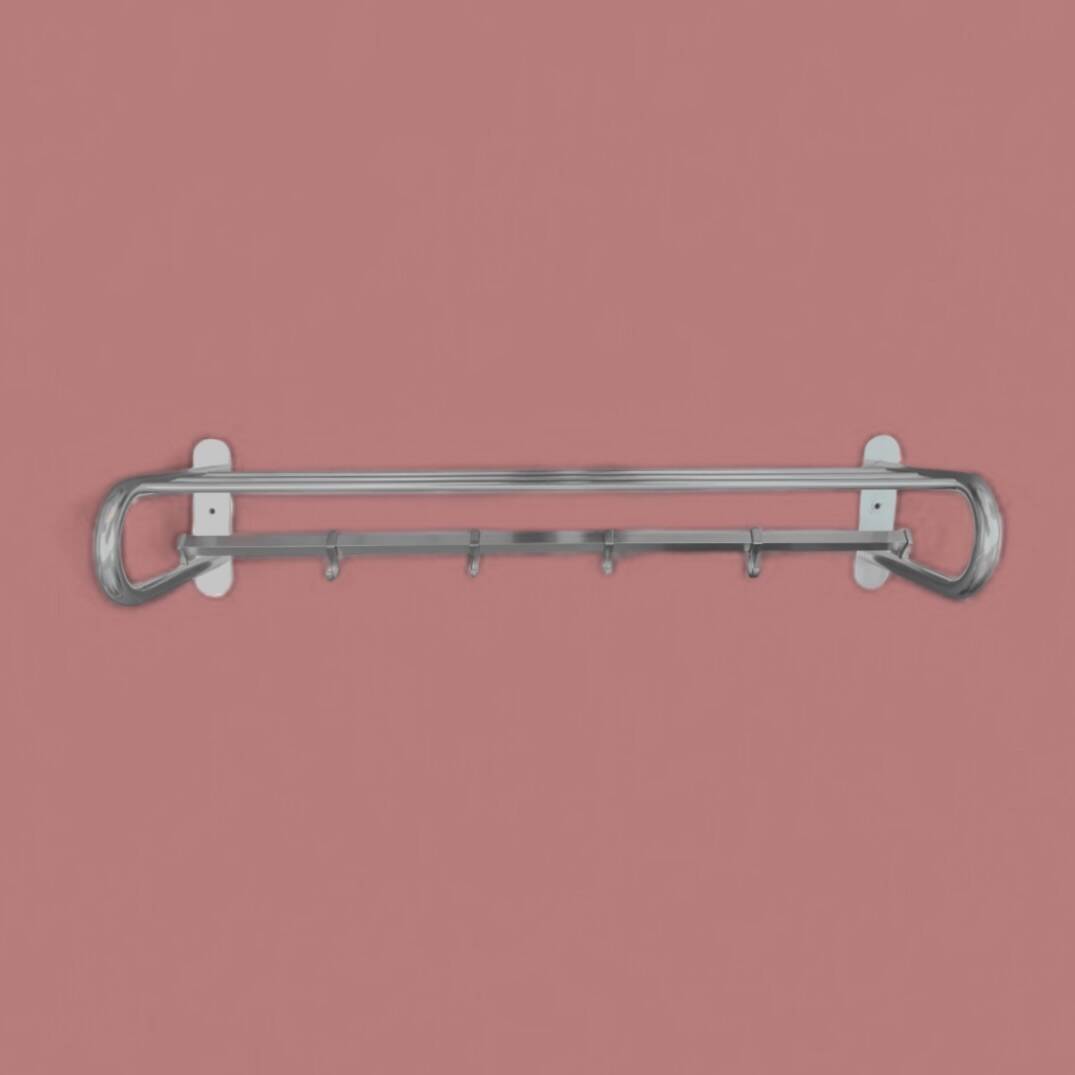 Large vintage aluminum wall coat rack