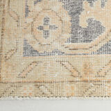 7x10 beige & navy blue vintage rug, 215x302cm