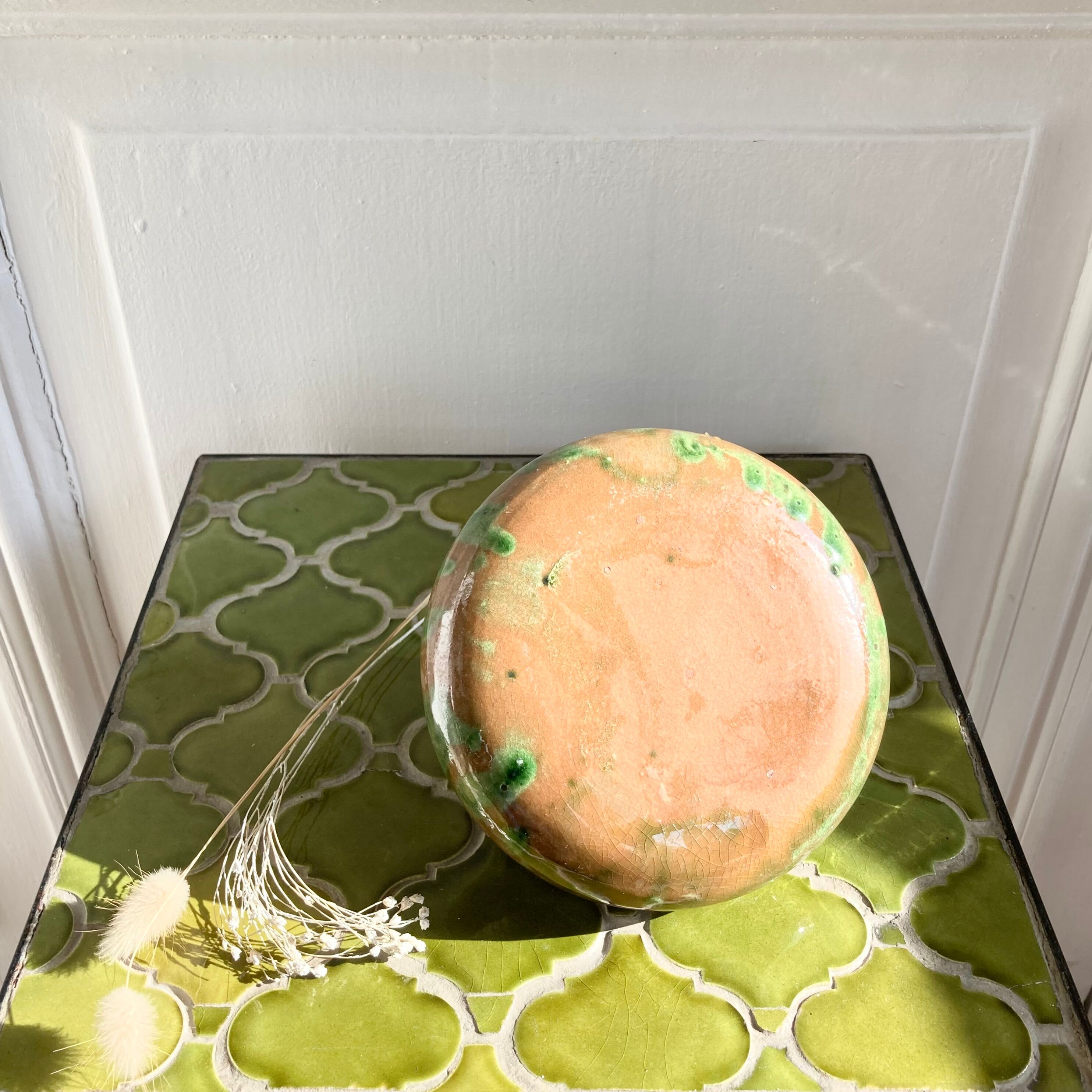 Vase pique flowers cracked ceramic