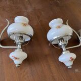 Pair of sconces with opalines