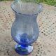 Blue blown glass tealight holder, Biot glassworks, collector's item