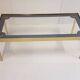 Vintage coffee table gold aluminium & star glass 1960s