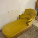 Yellow velvet meridian bench