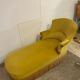 Yellow velvet meridian bench