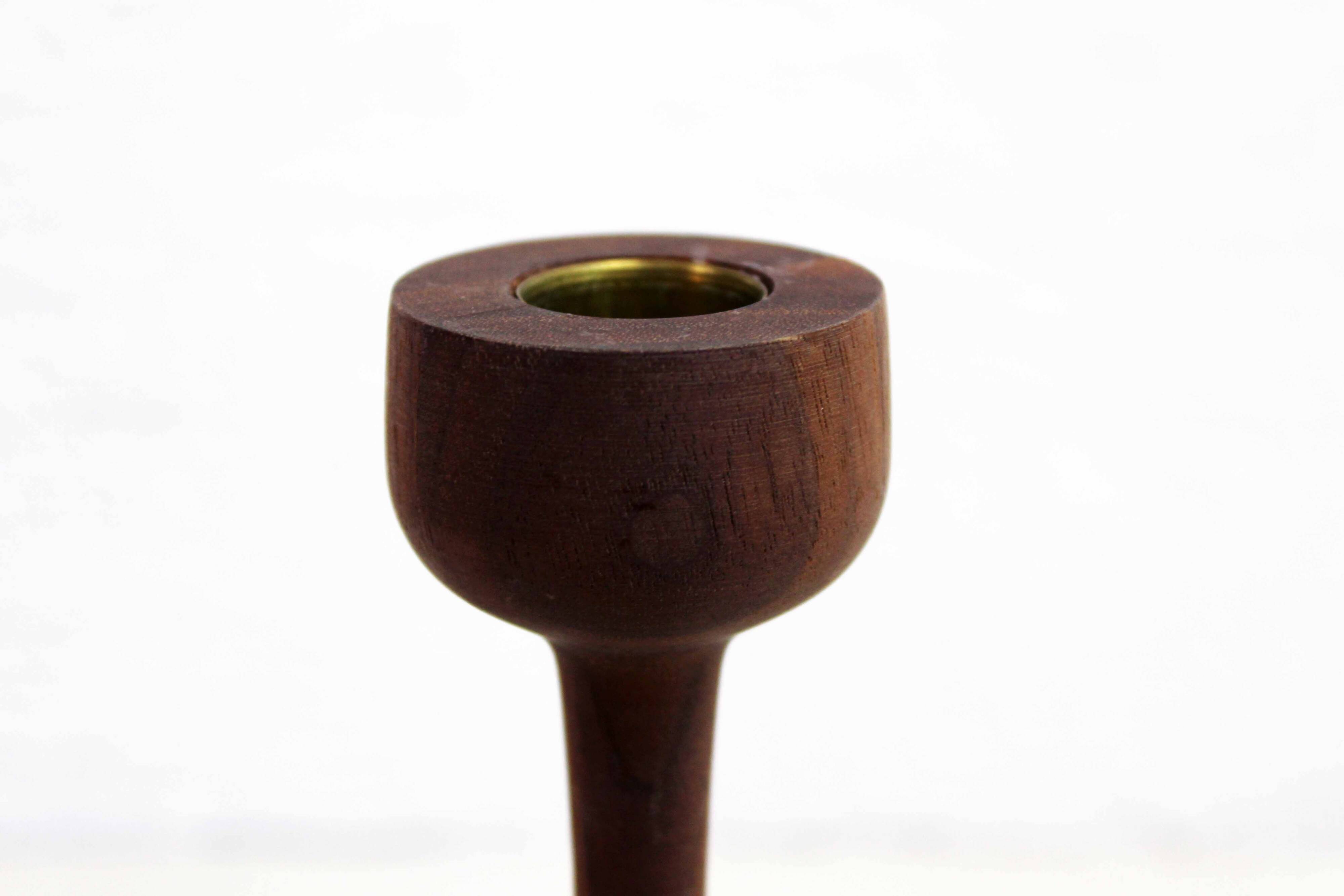 Scandinavian teak candle holder