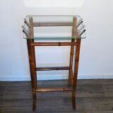 Bamboo console and glass tray 1970s