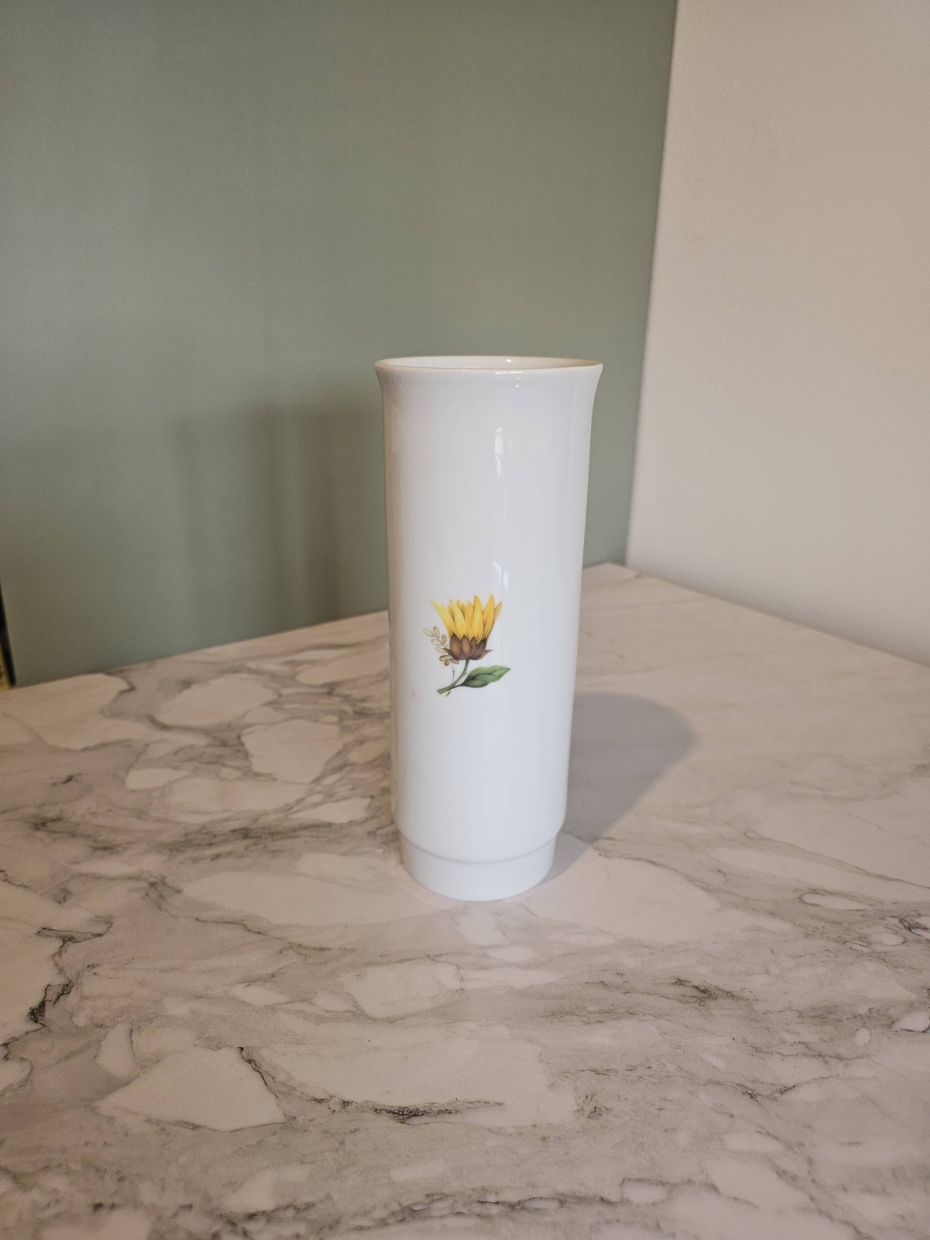 Sunflower vase in white porcelain Creidlitz Bavaria