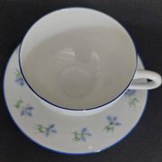 Porcelain cup with hand-painted cornflower decoration A.M