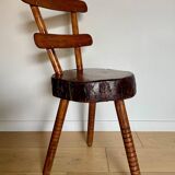 Chaise tripode bois