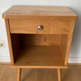 Vintage light wood bedside table