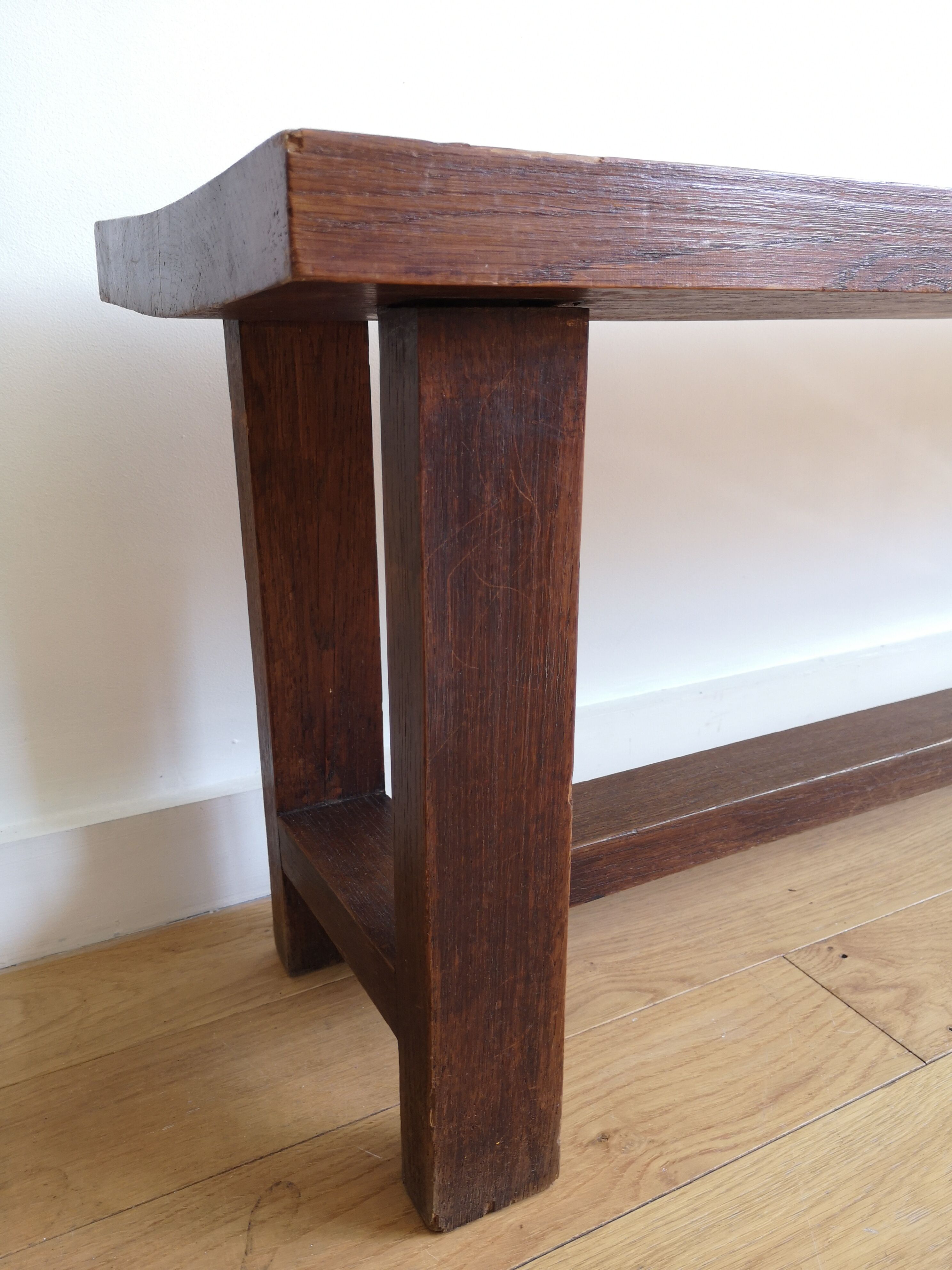 Solid wood farm bench