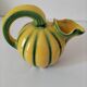 Jug melon in yellow and green majolica