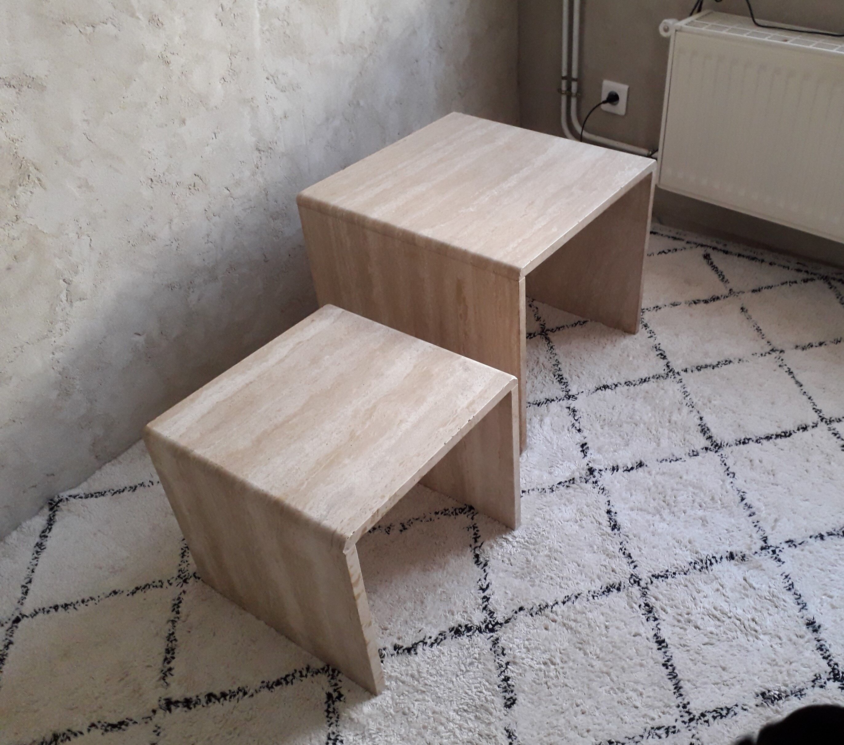Travertine pull out tables