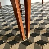 Vintage wooden and black skai chairs