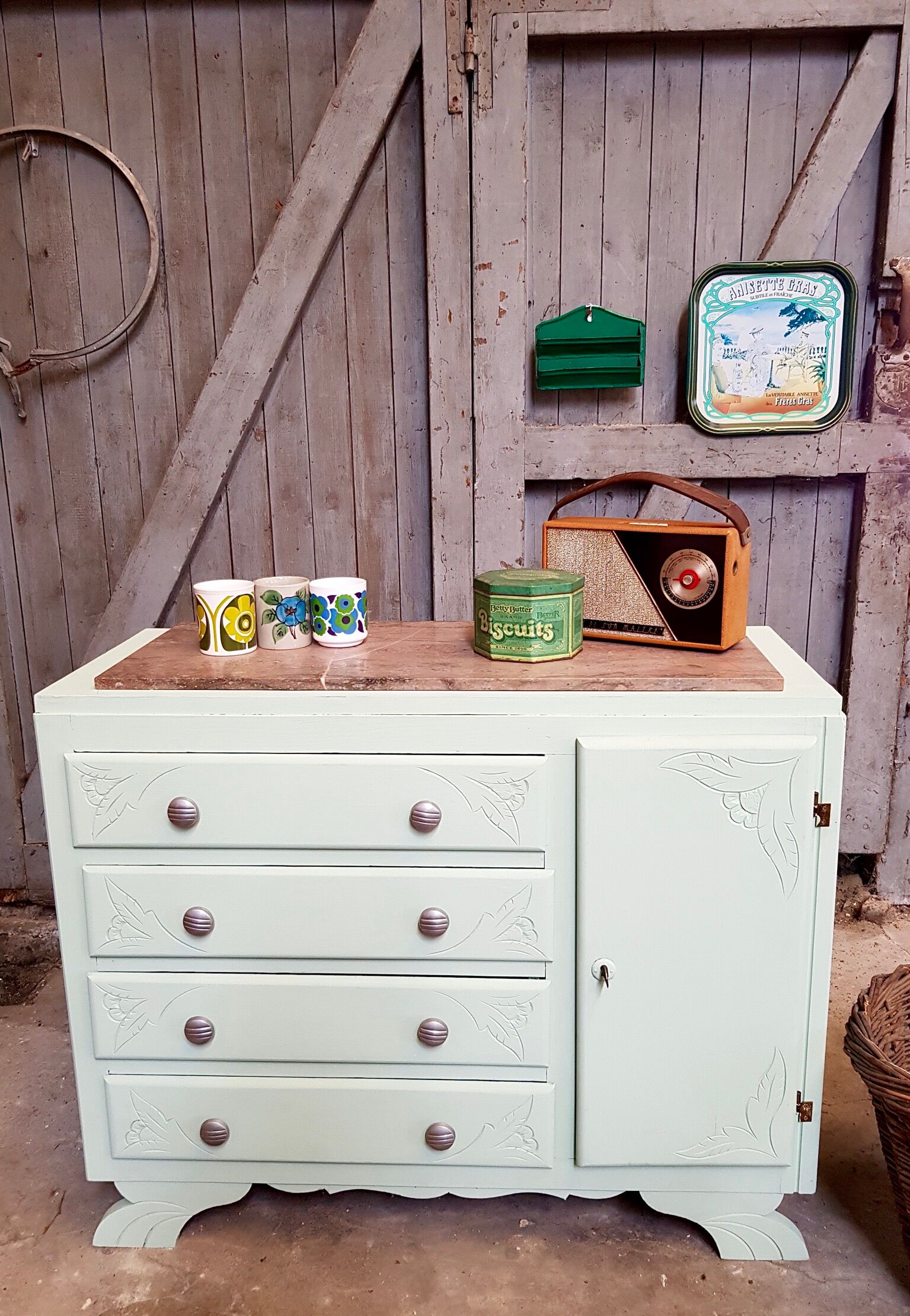 Large art deco chest of drawers