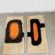 Pair of 70's wool rugs/bedside mats, Scandinavian style.