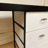 Large black and white Georges Nelson desk for Herman Miller, USA, circa 1950.