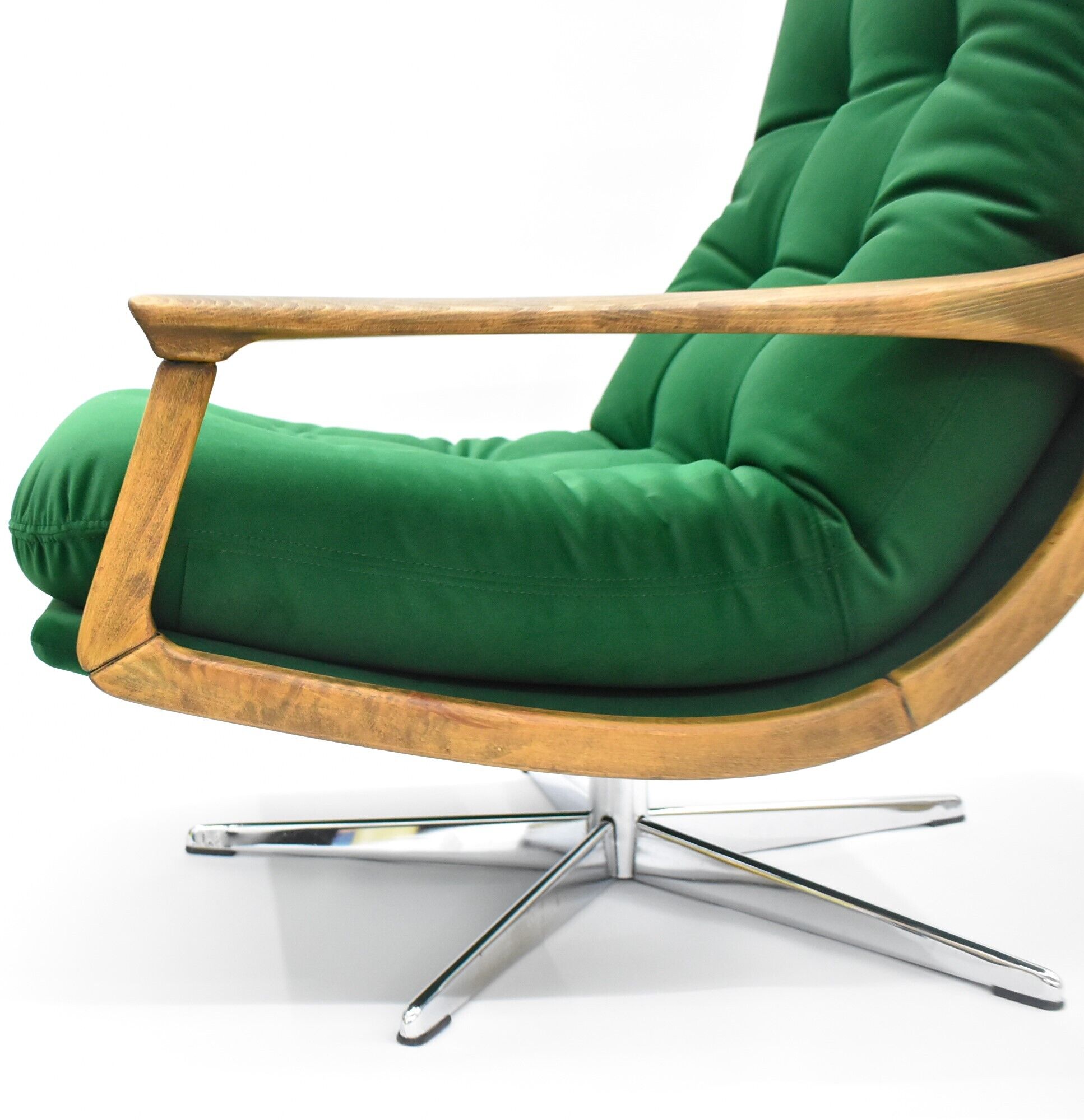 Original rotate armchair, Scandinavian icon, 1960s, quality green velvet
