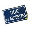 Enamelled plaque "Rue des alouettes"