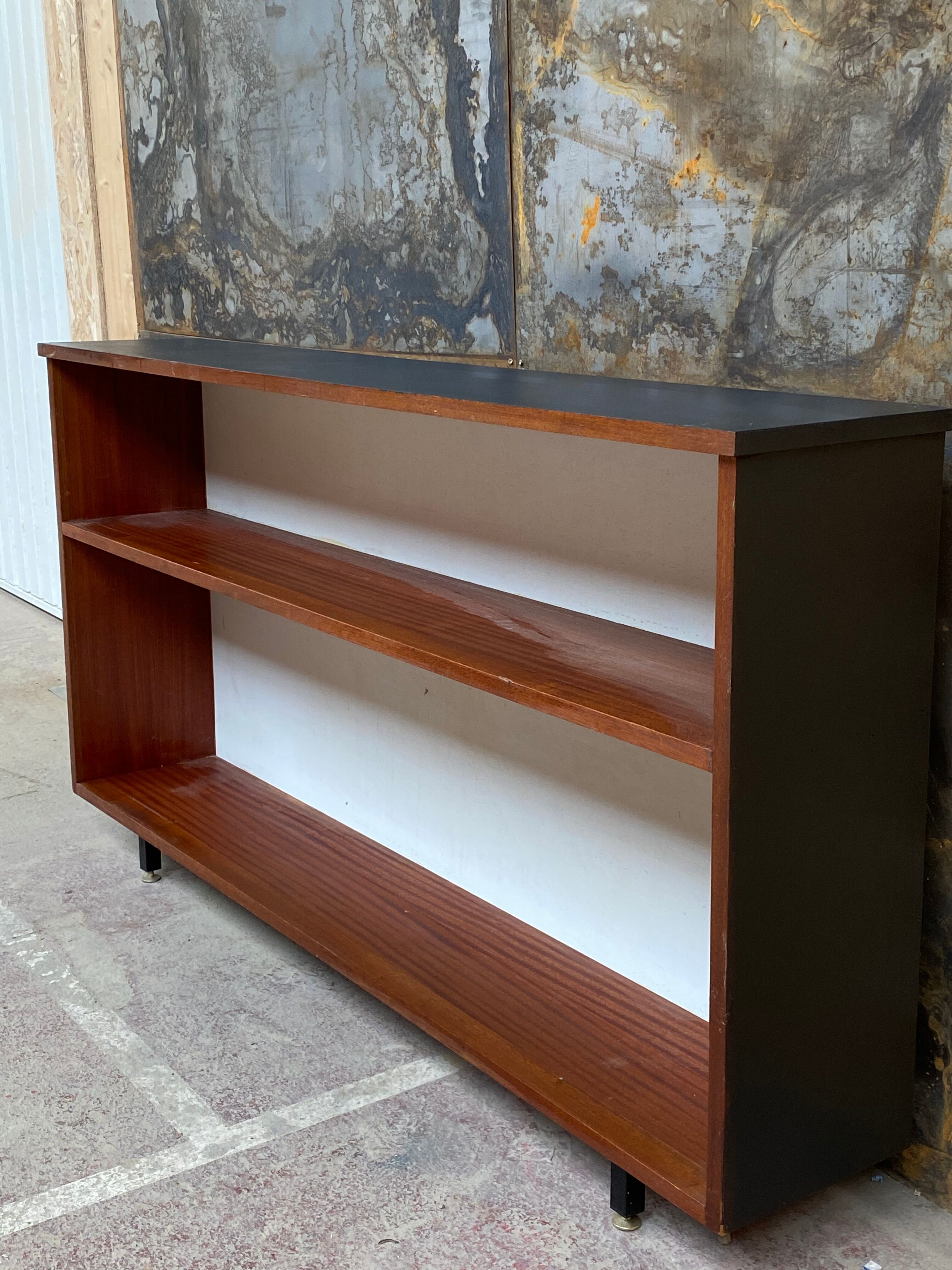 Seventies wood and metal library