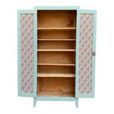 Vintage Parisian wardrobe, blue-green and gray