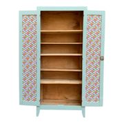 Armoire parisienne vintage bleu vert grisé