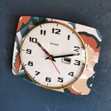 Vintage rectangular silent wall clock "Bayard terracotta green"